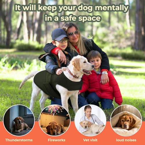 Dog Anxiety Vest Calming Jacket for Small Medium Large Dogs (Darkgreen / XX-Large)