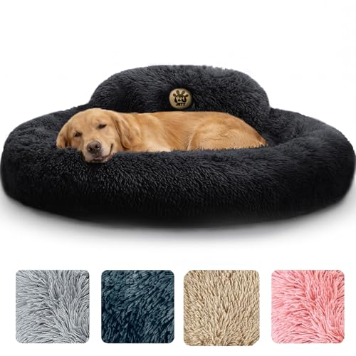 XL Dog Beds for Large Sized Dog (Black / X-Large - 45"L x 45"W x 8"Th)