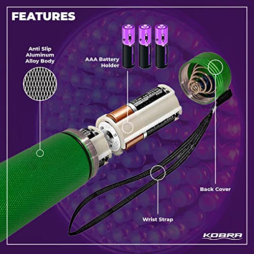 Kobra UV Black Light Flashlight (Green / 100 LED)