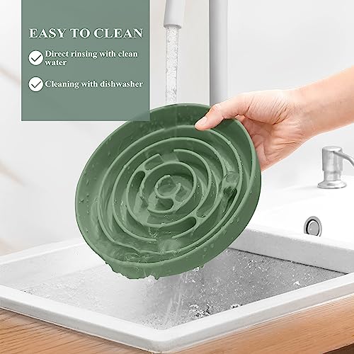 Slow Feeder Dog Bowls (Avocado Green / L)