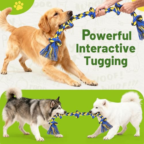 9 Pack Dog Rope Toys for Large Dogs (Assorted Colors)