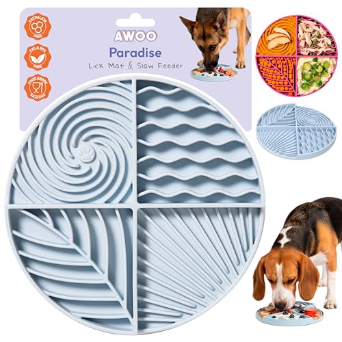 Paradise Dog Lick Mat for Slow Feeding & Anxiety (Sky)