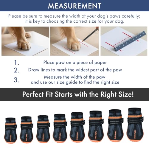 365 Dog Shoes (365 Black Orange / Size 2: 1.8"x2.17"(W*L) (Pack of 4))