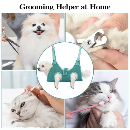 Dog Grooming Hammock for Small Dogs & Cats (Gray)