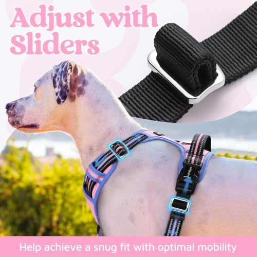 Dog Harness for Large (Light Pink & Blue / X-Large)