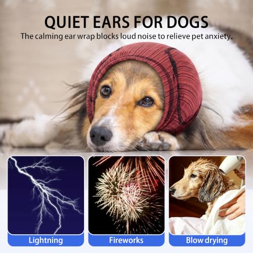Dog Ear Muffs Noise Protection for Anxiety Relief (Red / Small (Head: 11.8"–13.8"/30-35cm))