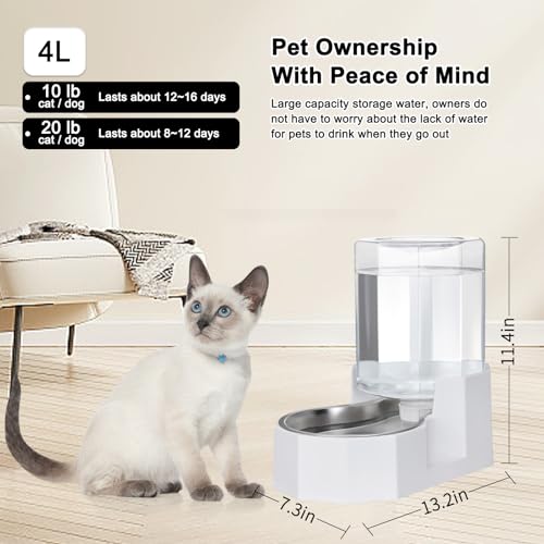 4L Stainless Steel Gravity Water Dispenser (White / 4L Without Filter)