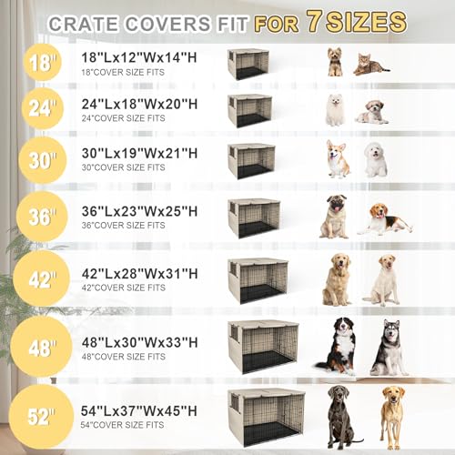 Dog Crate Cover (Tan / 30.0"L x 19.0"W x 21.0"H)
