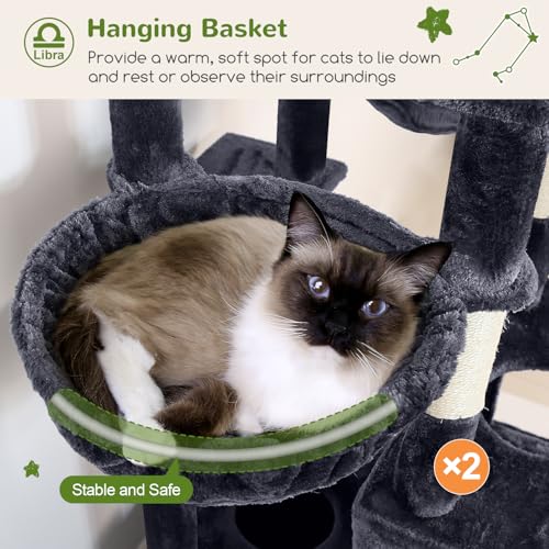 Z78 Heavy Duty Cat Tree for 20lbs Large Adult Cats (Dark Grey / 78 inch)