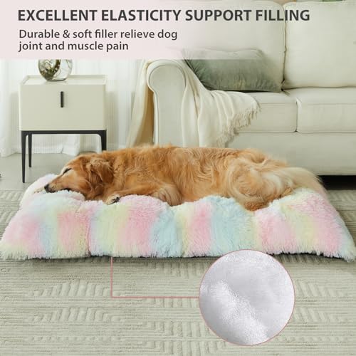 Dog Beds for Large Dogs (Rainbow / M(30x21 inch))