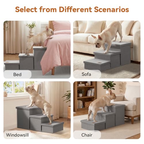 Dog Stairs with Storage (Grey Small no Condo / 3)