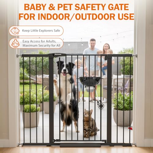 36" Extra Tall Baby Gate for Stairs (Black / 29.7-51"W x 36"H)