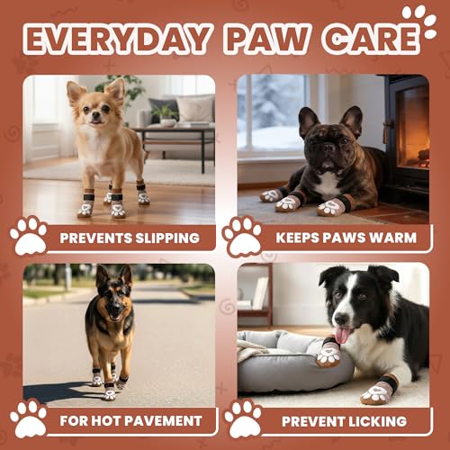 Anti Slip Dog Socks (Brown / XL)