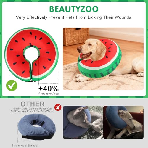 Dog Cone Collar Alternative After Surgery (Watermelon / L(Neck:16"-18"))