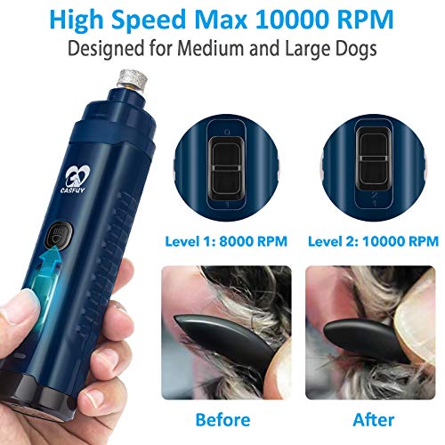Dog Nail Grinder with 2 LED Light (Dark Blue)