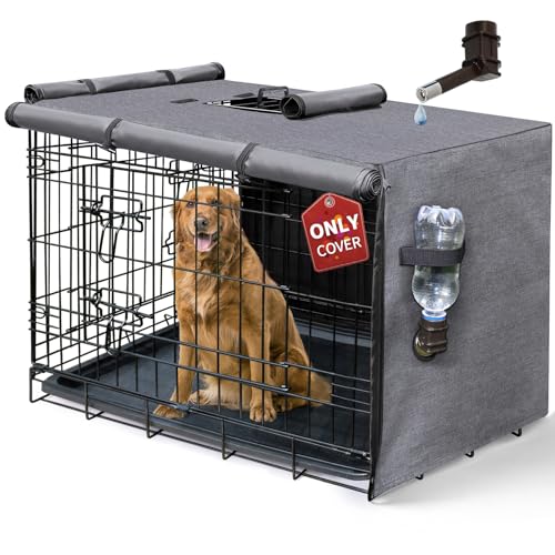 Dog Crate Cover (42.0"L x 28.0"W x 30.0"H / Grey)