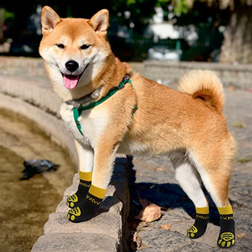 6PCS Anti Slip Dog Socks to Prevent Licking Paws (Medium (6 Count) / Yellow)