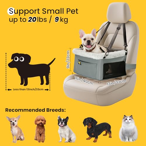 2 Pack Dog Car Seat (Grey / 2 Pack-Small Dogs under 20lbs)