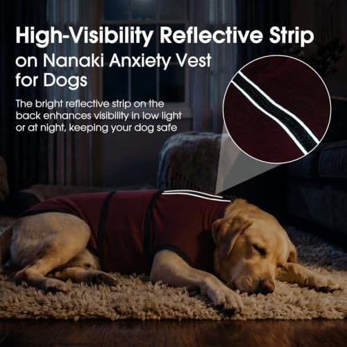 Adjustable Calming Vest Shirt for Dogs from Loud Noises (Red / X-Small(Chest Girth:18.1"))