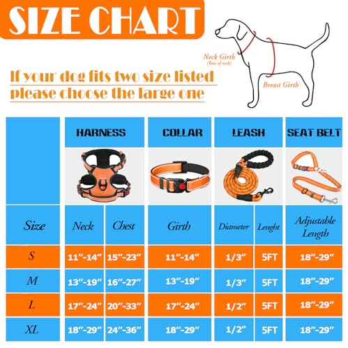 No Pull Dog Harness (Large / Orange)