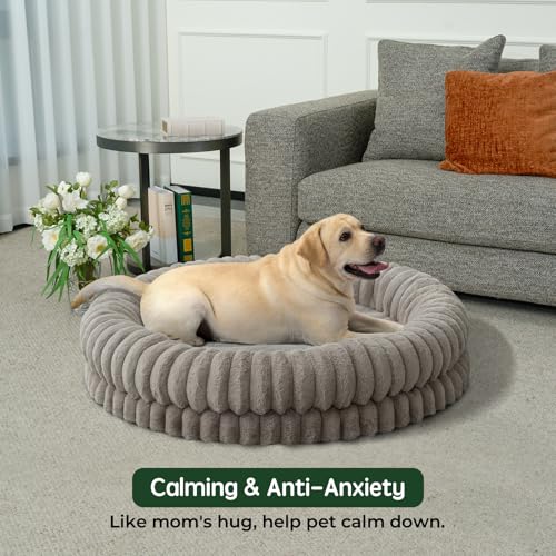 Luxury Donut Dog Bed (43.0"L x 43.0"W x 9.0"Th / Oatmeal)