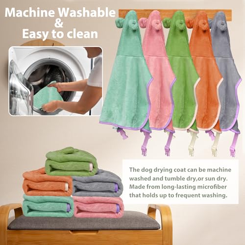 Dog Bathrobe Super Absorbent Towel Robe (Light Green / Medium)