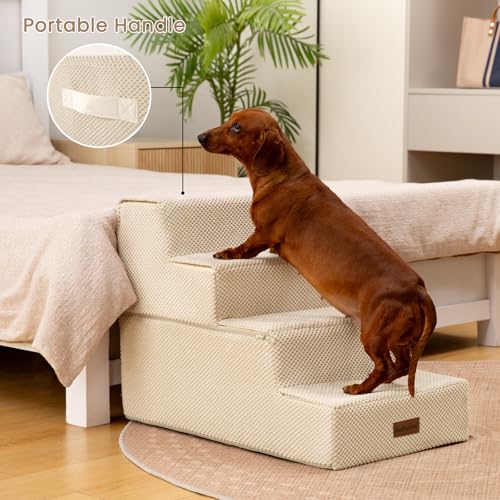Dog Steps for Bed & Couch (Beige / 4-Step 18.5" H)