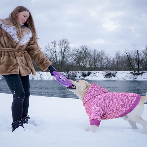 Dog Sweaters for Large Dogs Dog Hoodie Fleece Sweater Soft Clothes Sweatshirt with Pocket Hoodie for Large Dogs (XX-Large / Purple)