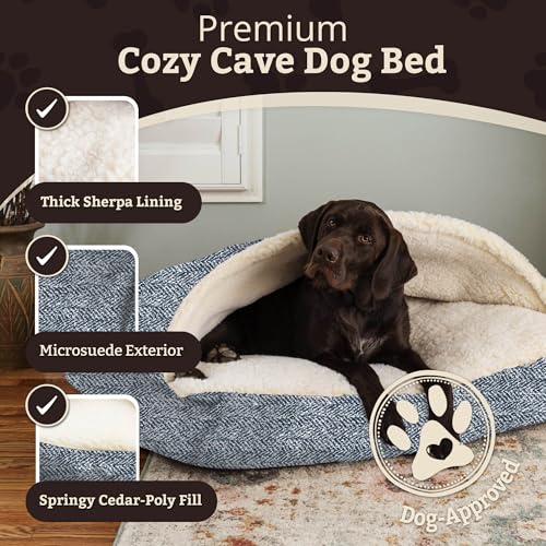 Rectangle Cozy Cave Dog Bed (Palmer Indigo / Small)