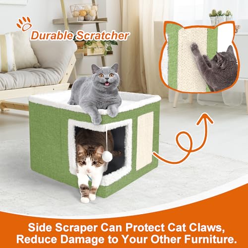 Cat Houses for Indoor Cats (S / Green)