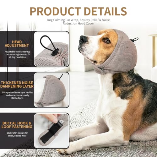Dog Ear Cover Noise Protection (Small(Head Circle:10"-15") / Taupe)
