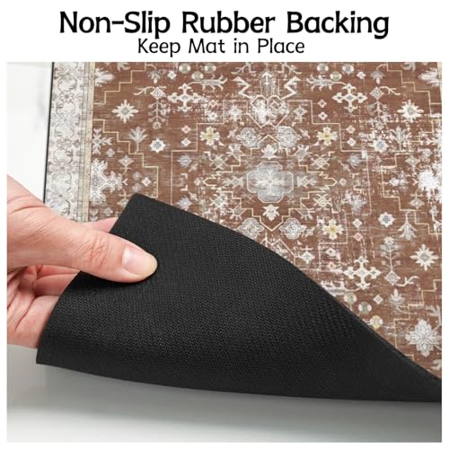 Pet Food Mats for Floor (Brown / 32"l X 24"w)