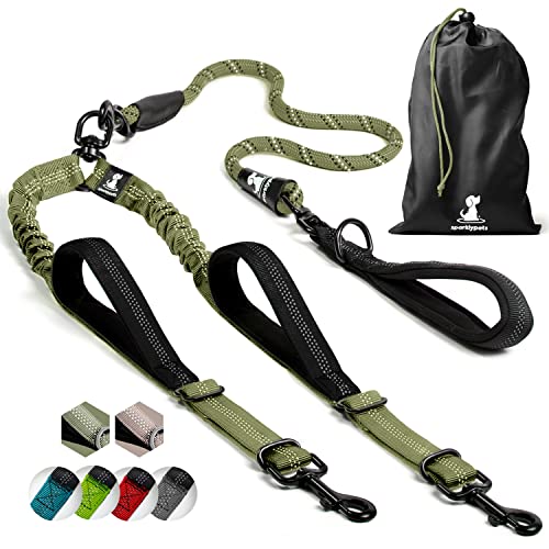 Double Dog Leash for 2 Dogs (Green Range)