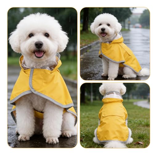 Dog Raincoat Adjustable Dog Rain Jacket (M)