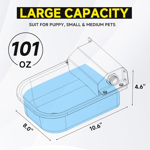 Automatic Water Dispenser for Dogs (101 oz / Silver)