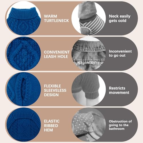 Dog Sweater for Medium Large Dogs (DarkBlue / Medium/Large)