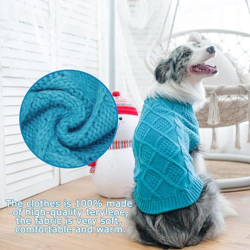 Turtleneck Dog Sweater (Medium / Lake Blue)