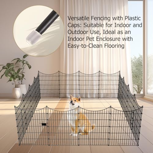 10‑Panel No‑Dig Garden Fence with Gate (10pc 23.6 ft(L) X 40 in(H)with Gate-Concave)