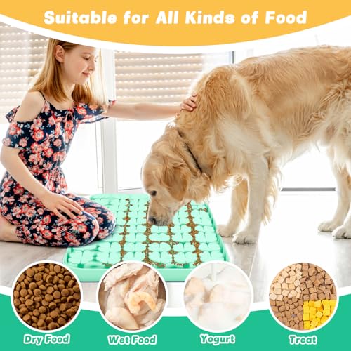 Silicone Snuffle Mat for Dogs 23.6"x 15.7" Large Slow Feeder Mat (Green:23.6"x15.7")