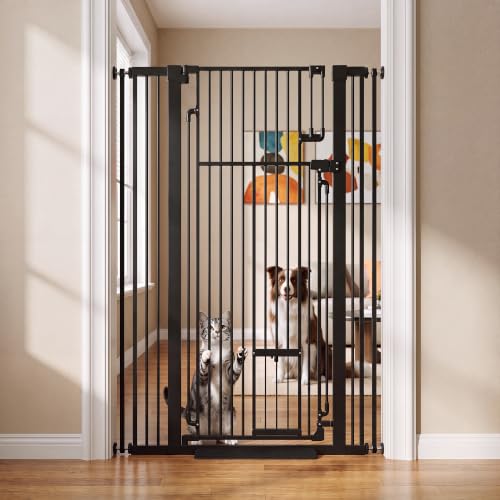 55" Extra Tall Cat Gate 31.5" (Black / 55" Tall, 31.5-42.5" Wide)