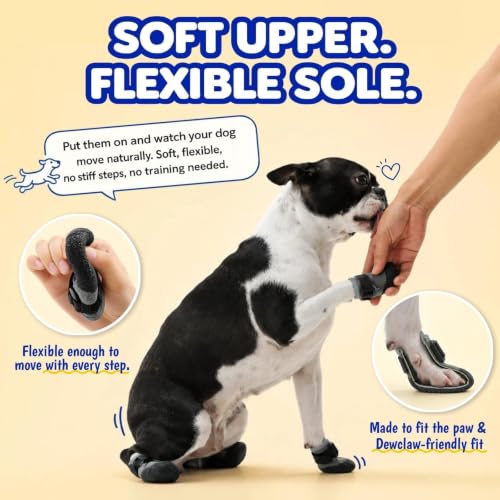 Super-Grippy, Comfortable Sole Dog Summer Shoes for Hot Pavement, S (Gray / S)