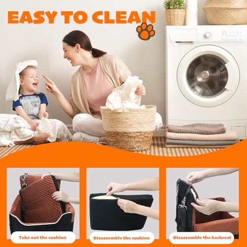 Dog Car Seat for Small (Black/Brown)