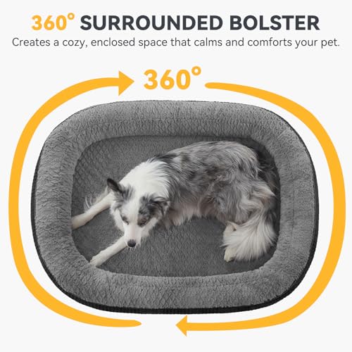 Orthopedic Dog Beds Large Sized Dog (Black / 42"l X 32"w X 7.5"th)