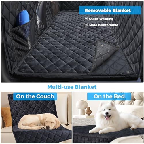 Back Seat Extender for Dogs (All Black / M - Cars / Full Size SUVs)