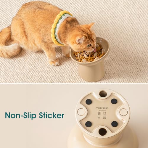 Ceramic Slow Feeder Cat Bowl (Brown)