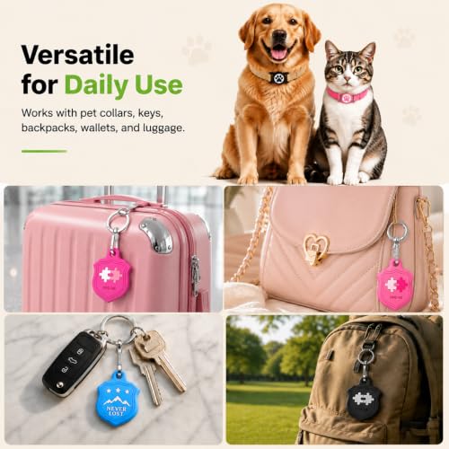 Dog Tracker with Apple Find My (Rose Red)