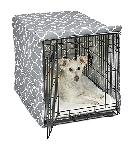 MidWest Homes for Pets Medium Dog Crate Cover Featuring Teflon Fabric Protector (Designer Gray / 30 Inch)