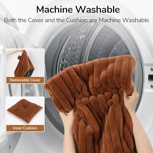 Cat Bed Cave Enclosed Washable Covered Dog Bed with Support Frame (Brown / 17 Inch (Cats up to 15 lbs, Dogs up to 10 lbs))