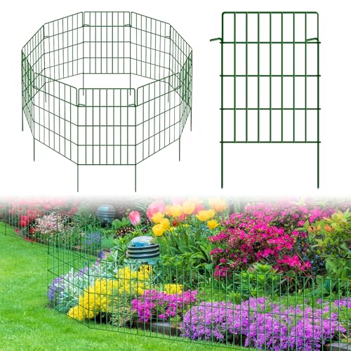 30 Pack Decorative Garden Fence Total 32.5ft (30 pack - 17in(H) x 32.5ft(L) / Green)