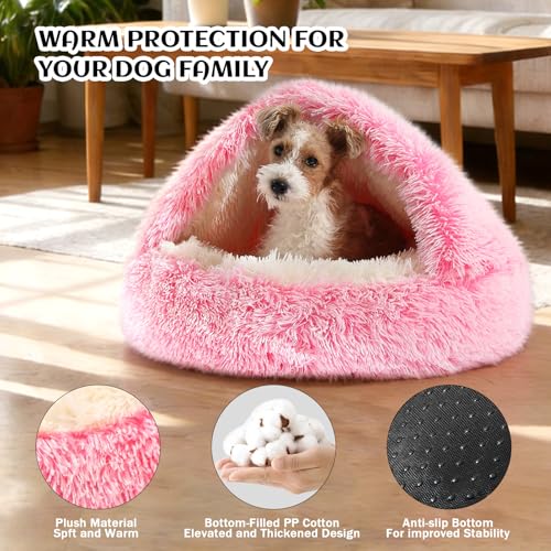 Hooded Donut Bed (Gradient Pink / Medium 23.6'')